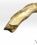 Branch Shaped Cabinet Handle Dope Farmhouse Vibe Solid Brass Drawer Pull With Antique Gold Finish close-up of branch texture