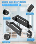 5.7 Inch Sliding Barn Door Handle Aluminum Alloy Cabinet Pull with screws, black, durable, ergonomic grip, indoor and outdoor use
