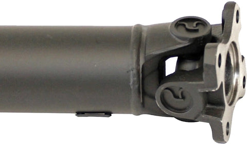 Close-up of Rear 1-Piece Steel Driveshaft Assembly For Ford Models, Direct Fit Replacement, Pre-Balanced And 100 Percent New