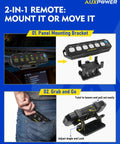 2-in-1 mounting options for 6 Gang Wireless Switch Panel With 328 Feet Range Remote Detachable Magnetic Mount Portable Lanyard RGB SOS