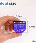 Dimmer 0-10V and 1-10V PM Gen3 With WiFi Dimming and Power Monitoring shown in a hand, dimensions labeled 44mm by 39mm.