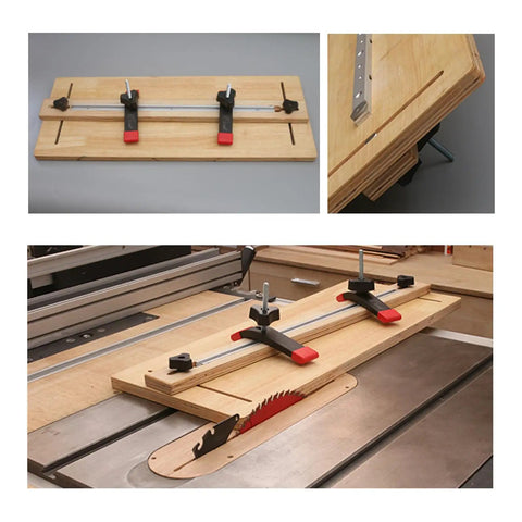 Aluminum Alloy Miter Bar For Table Saw And Router Tables, 300mm Guide Rail With T Slot Track, slidable clamp on wood sled