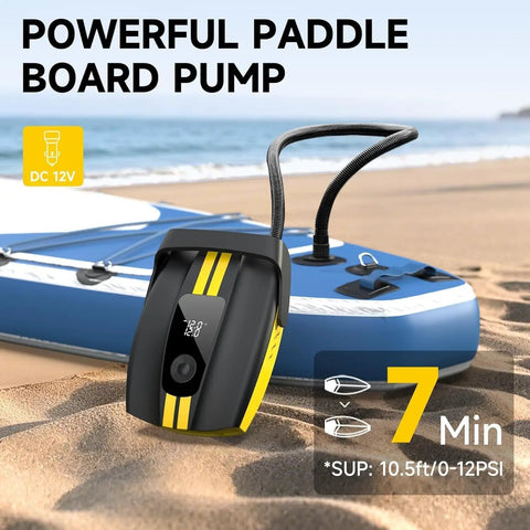 Electric Portable Grab And Go Paddle Board Pump With Auto Off 50 Psi Nine Modes SUP Pump For Stand Up Paddle Boards Cars Kayaks Motorcycles And Bicycles Non Rechargeable 500 L Per Minute Fast Fill