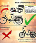 Heavy Duty 24 Inch Adult Tricycle With 7 Speed Gearing Three Wheel Bike Supports rear-axle extended tricycle setup