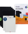 Drop In Replacement Filter Kit For Honeywell HPA200 Series Air Purifiers With H13 Grade Filtration And Activated Carbon Pre Filters Type A Includes Two H13 R Filters And Four Activated Carbon Pre Filters HRF ARVP200 Compatible shown with packaging.