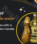 Hand Hammered Old School Brass Copper Turkish Greek Coffee Burner For Tabletop Large Size Alcohol Burner Maker with Wooden Handle