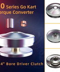 30 Series Go Kart Torque Converter Kit with 3/4 Inch Bore Driver Clutch, visible components and bore size