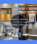 Modern home interiors featuring entrance, wardrobe, kitchen, and bathroom with 8-Channel Capacitive Touch LED Dimmer Panel For Cabinets
