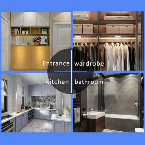 Modern home interiors featuring entrance, wardrobe, kitchen, and bathroom with 8-Channel Capacitive Touch LED Dimmer Panel For Cabinets