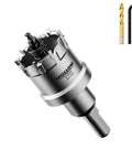 Mollom 1-1/4in carbide hole saw with 2 pilot bits and arbor