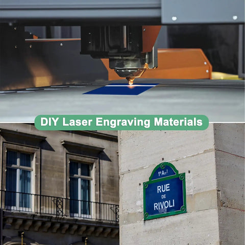 Dual Color 10x2 Inch ABS Plastic Engraving Blanks 6 Pack 1.3mm Thick Yard Signs And Name Plates with DIY laser engraving