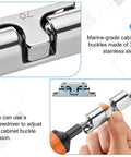 Close-up of 4 Pack Double Ball Tension Double Roller Cabinet Catch 316 Stainless Steel With Mirror Polished Finish showing adjustment with screwdriver