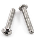 Top Tier 304 Stainless Steel Pan Head Screw Kit With Quarter Twenty Threads And Five Mixed Lengths for heavy duty jobs, showing two screws.
