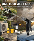 Heavy Duty High Pressure Washer Gun With Adjustable Jet Nozzle And 360 Degree Rotating Head Metal Wand spraying patio