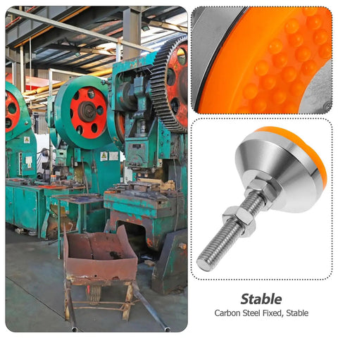 Top Notch Heavy Duty Adjustable Machine Levelers With Carbon Steel Caps And Grippy Rubber Bases For A Rock Solid Setup On Drill Presses And Lathes Pack Of Four in industrial setting.