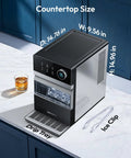 Top Counter Ice Cube Maker App Enabled Produces 110 Massive Two Inch Crystal Clear Daily Cubes For Your Home Bar With Lightning Fast Freeze on countertop.