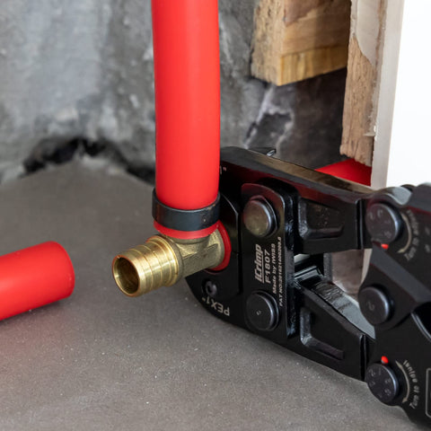 All In One PEX Pipe Crimp Tool Kit For 3/8, 1/2, 3/4, And 1 Inch Copper Rings With Free Gauge And PEX Pipe Cutter crimping pipe