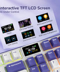 Premium Compact Wireless Mechanical Keyboard Equipped With Bright TFT Screen And Responsive Metal Dial For Quick Media Tweaks showing interactive TFT LCD screen display.