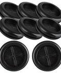 Six Pack Heavy Duty Rubber Cable Grommets For Wiring And Firewalls Quick Cut Open Design shown from above, black rubber for protecting wiring.