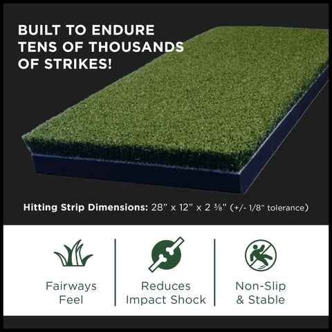 Preferred Indoor Golf Hitting Strip Professional Grade Replaceable Hitting Mat with Realistic Fairway Feel Teeline Turf
