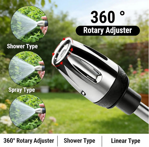 Turn Your Garden Hose Into A Beast High Pressure Cleaning Tool With This 15X Power Nozzle 360 Degree Rotating Head Three Spray Modes Universal One Half Inch Connection Tool Free Install For Car Patio Garden And Outdoor Cleaning showing 360 degree rotation and spray modes
