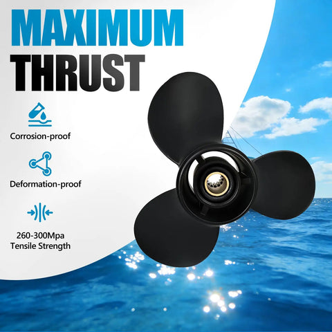 Right Hand Aluminum Propeller Beefy 13.75 Inch Diameter 15 Pitch For Mercury Outboard Engines 40 To 140 HP 3 Blade 15 Spline Includes Hub Kit Replaces OEM 48 77342A45 Durable Marine Prop For Smooth Performance