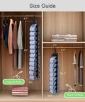 Hanging Closet Organizer Set With 26 Independent Compartments For Leggings, Yoga Pants, Towels And Swimwear - Size guide image
