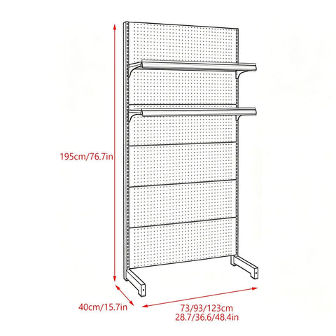 Top Shelf Heavy Duty Double Sided Gondola Shelving Above Fridge Display Rack Adjustable Commercial Metal Storage Unit Big Time Grocery Liquor Shop Organization Flex Build Sleek Gray Finish