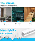 U Shape LED Channel For LED Strip Lights 3.3ft 1Meter Thick Milky Diffuser with indoor applications shown in different spaces