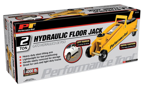 Packaging of 2 Ton Floor Jack With 4000 Pound Capacity Heavy Duty Steel Frame Workhorse For Auto And Garage Lifts Swivel Rear Casters