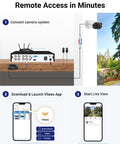 Setup guide for 8 Channel Wired Security Camera System With 4 Indoor And Outdoor 1080P Cameras, audio recording, DVR kit.
