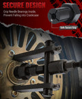 Motorcycle Wheel Bearing Puller Set For Blind Hole Removal 8 To 25 Mm Inner Bearings attached to wheel hub.