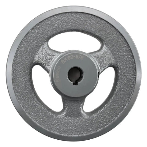 Heavy Duty Five Eighths Inch Bore Single Groove V Belt Pulley With Five Point Seven Five Inch Outer Diameter Cast Iron Motor Pulley For A AX B BX Four L Five L V Belts BK6058 Durable Cast Iron Construction Provides Long Lasting Durability