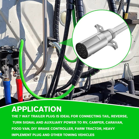 Heavy Duty 7 Pin Round Trailer Connector Assembly For Pickup Trucks Replaces Fried Wiring Harness, splicing wires on towing vehicle.