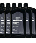 Five bottles of Nissan CVT Fluid NS3 999MP NS300P OEM Grade Transmission Fluid for Nissan, Infiniti, smooth shifts, reliable operation.