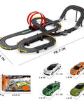 Electric Slot Car Race Track Set With Four Cars No Wires Plug And Play Speedway Dual Controllers Lights And Sounds Super Loop Speedway for fast fun