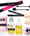 Waterproof Lace Front Wig Glue Kit 1.28oz With Remover Flower Scent Hair Wax Stick Edge Control Wax Elastic Bands Dual Brushes Wig Caps And Tools For A Tight No Slip Secure Wear