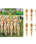 Six Color 3 Inch Plastic Golf Tees Set in novelty bikini shape, low friction tip, durable and fun, perfect stocking stuffer gift