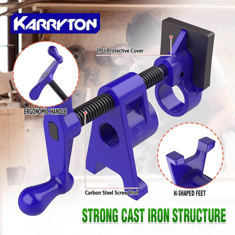 Heavy Duty Three Quarter Inch Pipe Clamps Set Of Four For Woodworking And Furniture Making Workhorse Adjustable H Style Clamps