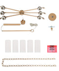 Components of Six Light Gold Chandelier With White Frosted Glass Shades For Dining Room Living Room Kitchen And Bedroom Modern Chic Fixture