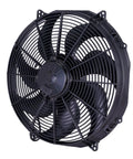 30102082 Spal 16 Inch High Performance Puller Fan With Paddle Blade For Engine Cooling System Install With 40 Amp Fuse At Thirteen Volts side view showing blades and casing.