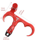 Ultimate Game Changing Archery Bow Release For Compound Bows, Durable Aluminum Caliper Thumb Release With 360 Degree Rotation, red color.