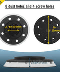 Heavy Duty 125mm 8 Hole Sanding Pad For Festool ETS 125 ES 125 ETSC 125 Random Orbit Sanders Pro 5 Ltd with size dimensions