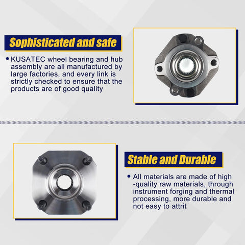 Front Wheel Bearing And Hub Assembly 513297 For 2007 To 2012 Nissan Sentra ABS Front Position Four Lug Bolts Replacement Fits 2.0L Models