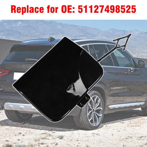 Right Side Tow Hook Cover For BMW X3 G01 G08 Rear Bumper Eye Cap Black Replacement 2018 2019 2020 OE 51127498525 Fits Sport Models Only Easy Install Durable ABS Plastic Keeps Exterior Seamless