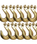 Ten-piece 3/8-Inch Clevis Slip Hook with Wide Throat, 6600 lbs WLL Grade 70 Tow Chain Hook for Truck Trailer Tie Down