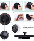 Assembly guide for Solar Fountain Pump 1.5W Upgraded Submersible Water Panel Kit With 4 Nozzles For Bird Bath Small Pond Garden And Lawn