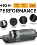 4500 Psi 9L Carbon Fiber Scuba Tank With High Pressure Gauge Valve For PCP Air Rifles And PCP Games Station C CE EN Certified materials