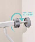 Close-up of pressure mount adjustment knob for 36-Inch Extra Tall Baby Gate For Doorways And Bottom Of Stairs, Pressure Mounted Walk-Through Gate.