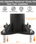 Base of 2 Pack 10-Foot Shade Sail Poles, 2.6 Inch Diameter Steel Heavy Duty, Wind Resistant Shade Pole Kit with mounting hardware.